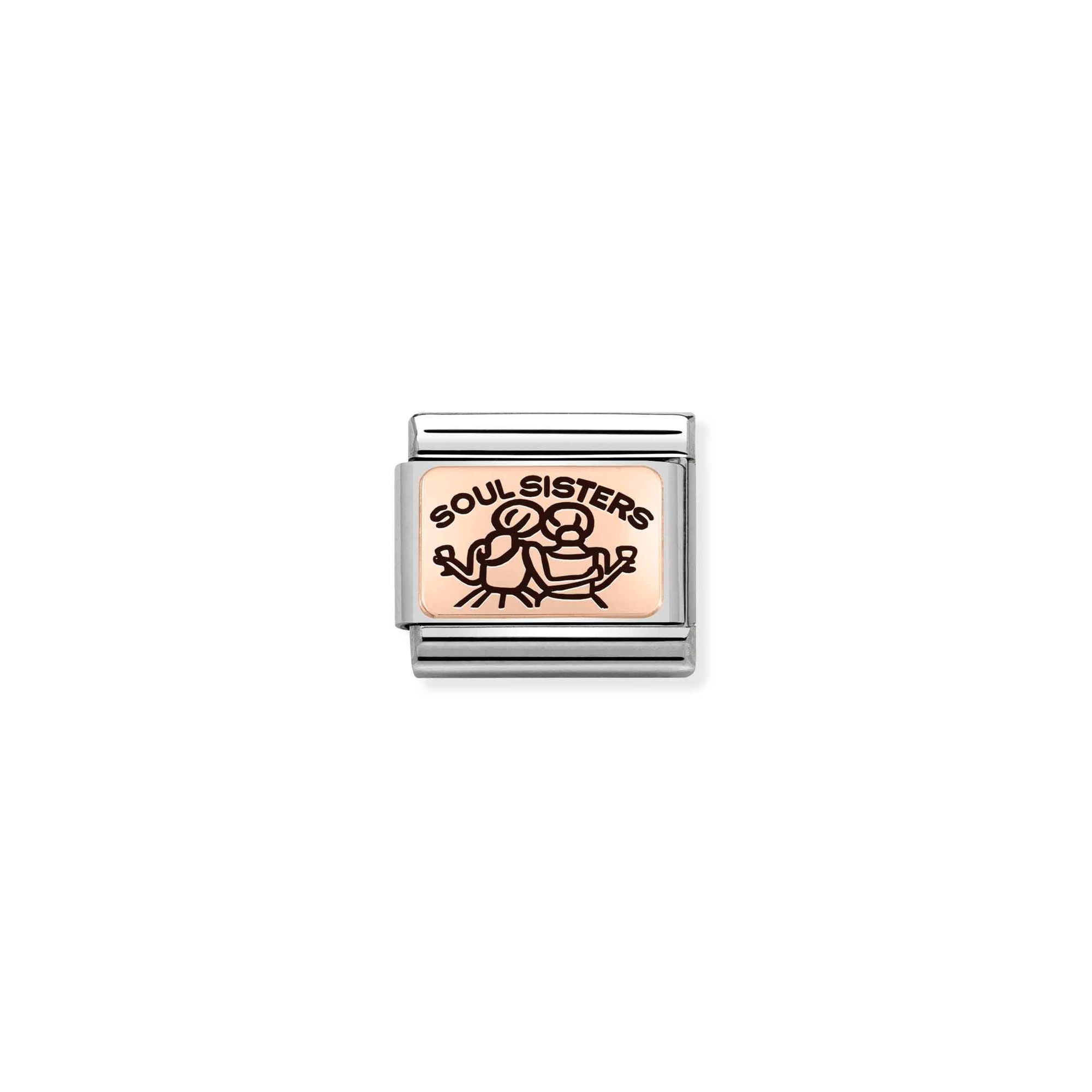 Nomination Composable Classic Charm Soul Sisters - Edelstahl, roségoldfarben, Emaille
