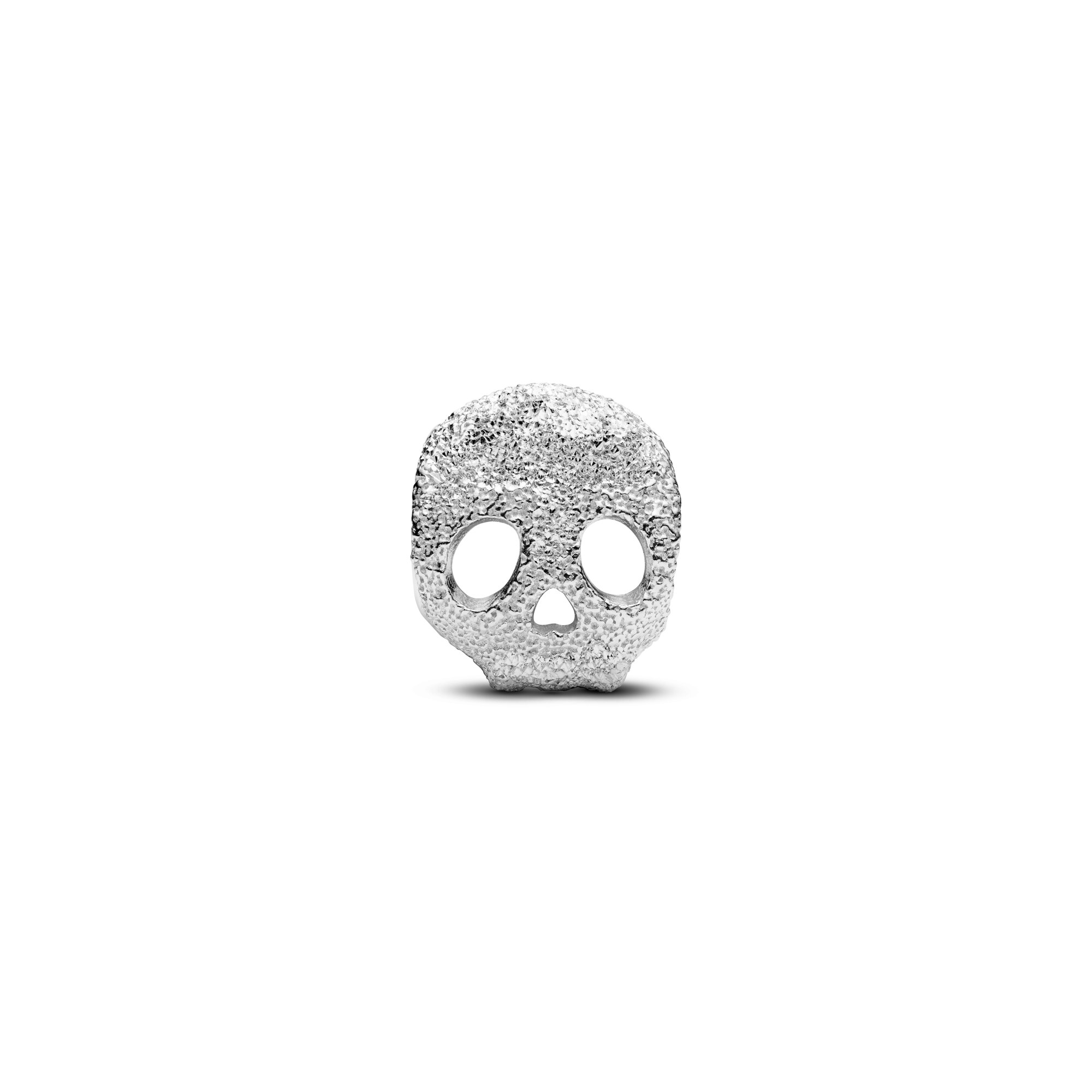 Pandora Strukturierter Totenkopf Mini-Charm - Sterling Silber – Ansicht 2
