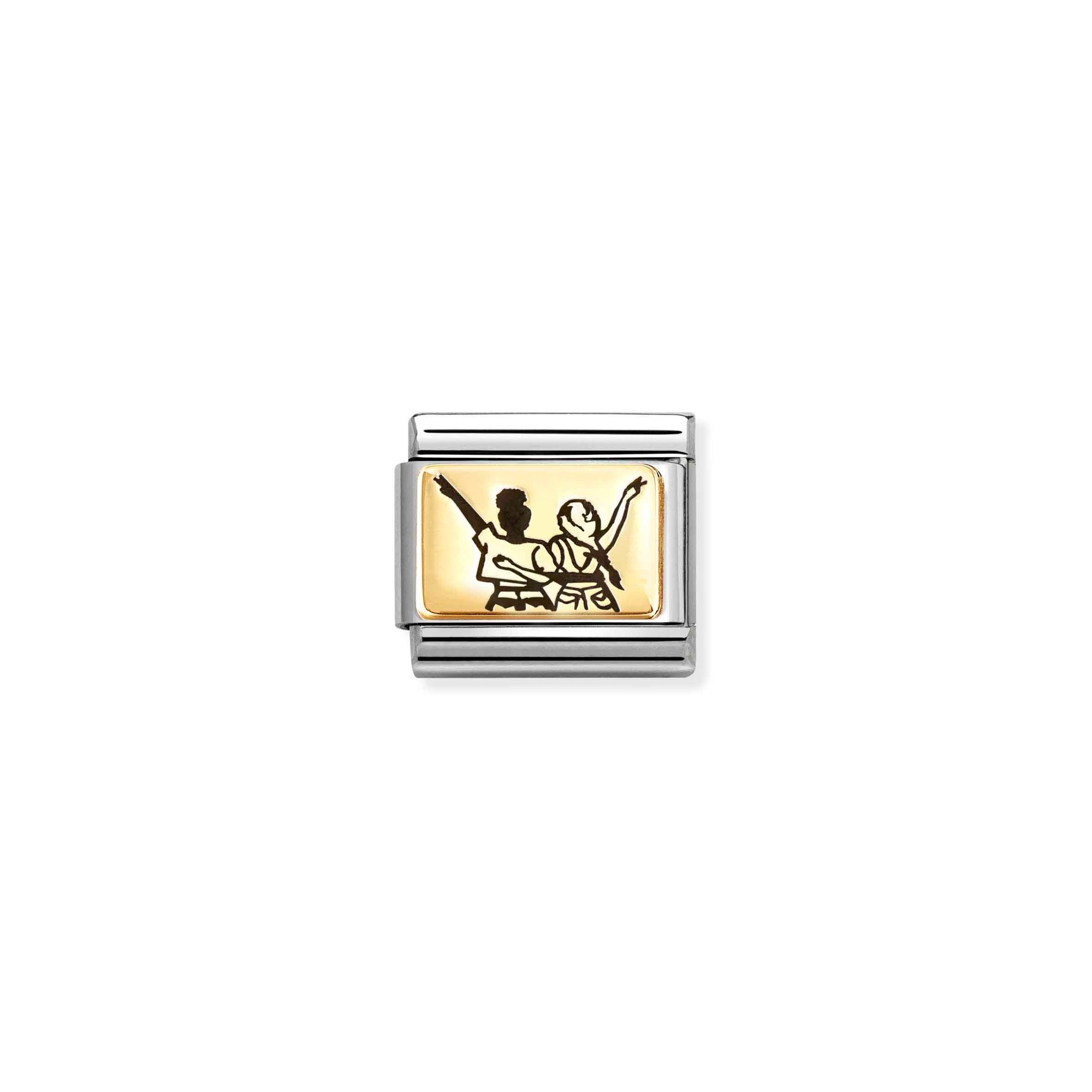 Nomination Composable Classic Charm Freundinnen Konzert - Edelstahl, Gold 750 Gelbgold, Emaille