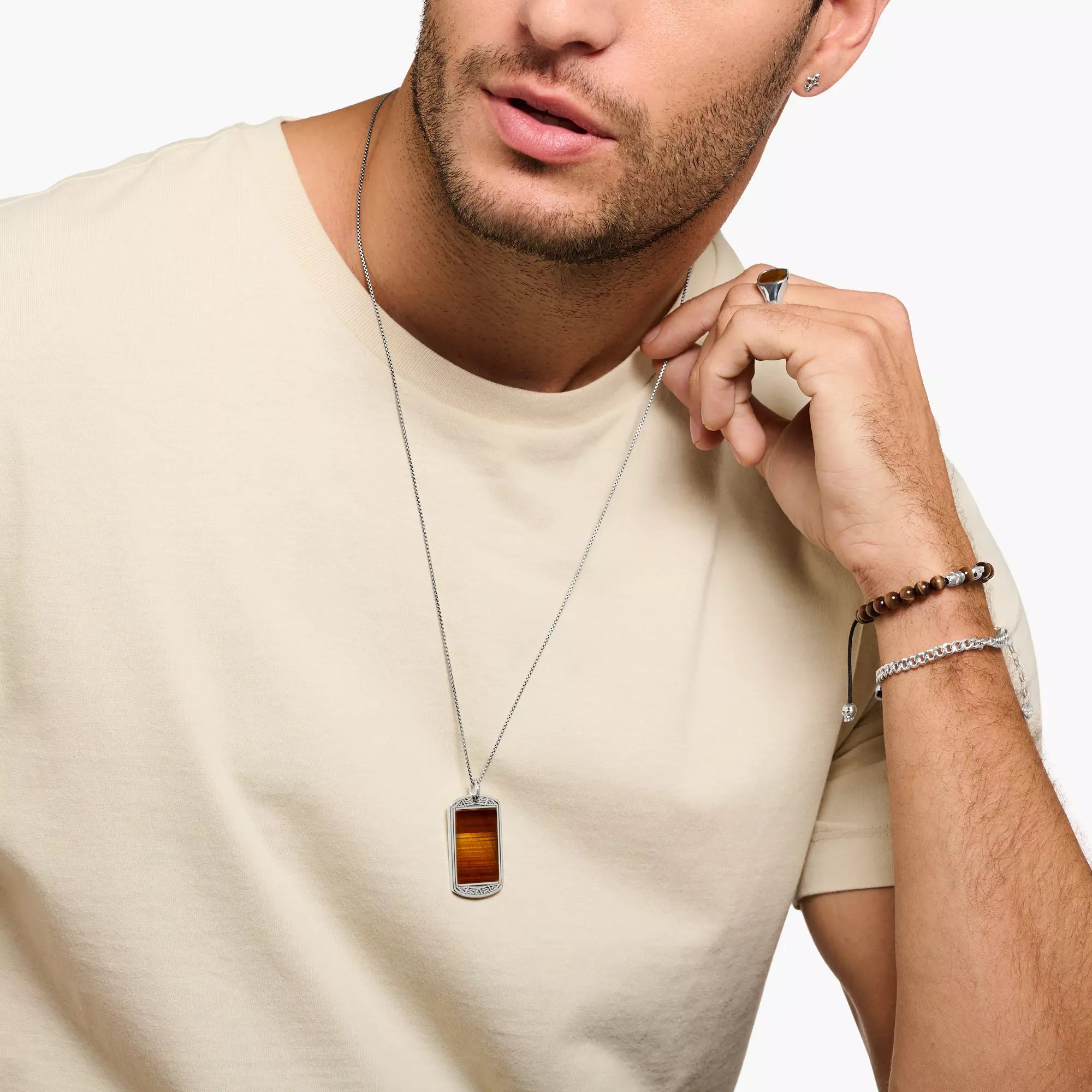Thomas Sabo Anhänger Sterling Silber geschw. - Tigerauge – Ansicht 3