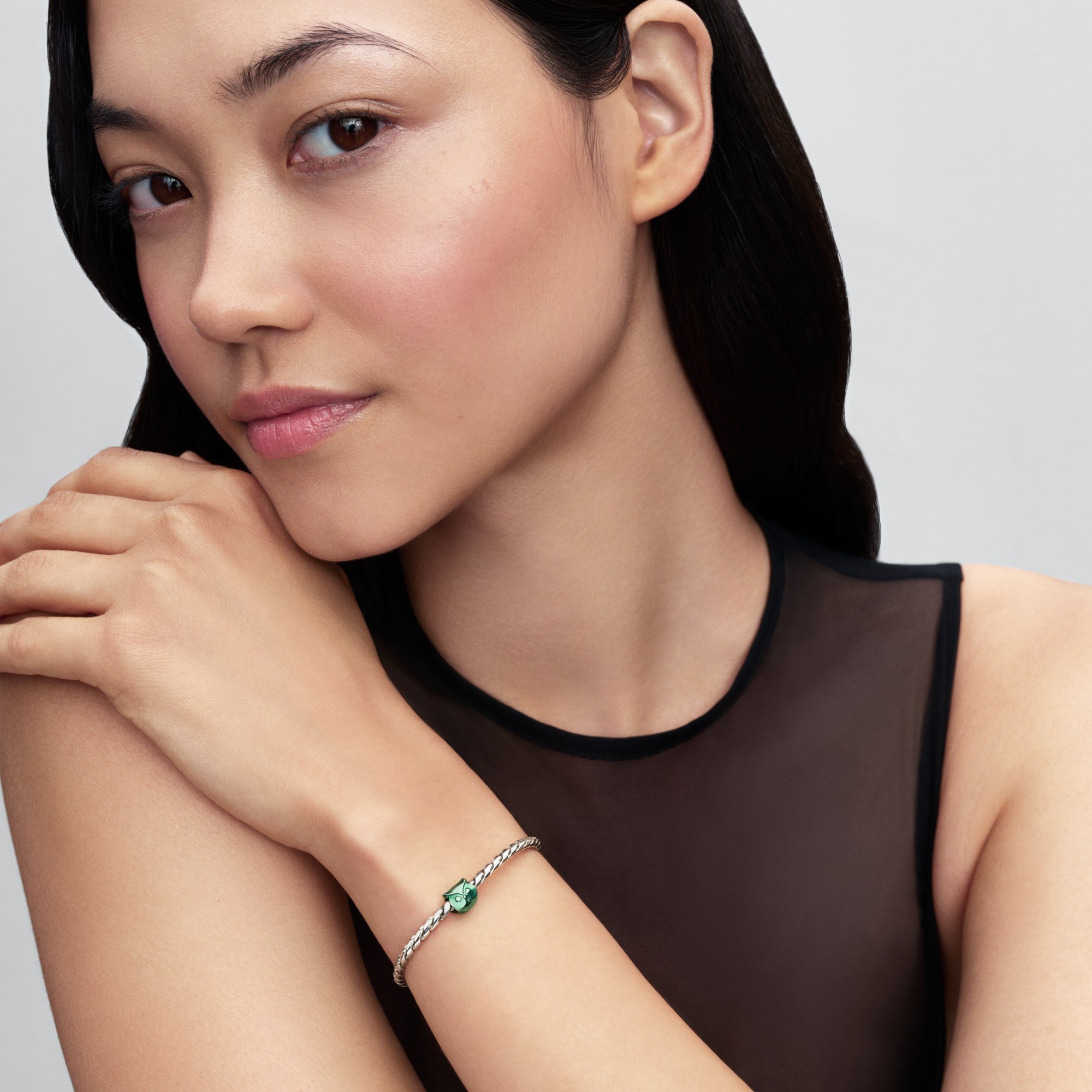 Pandora Grüne Eule Mini-Charm - Sterling Silber - Emaille Grün – Ansicht 4