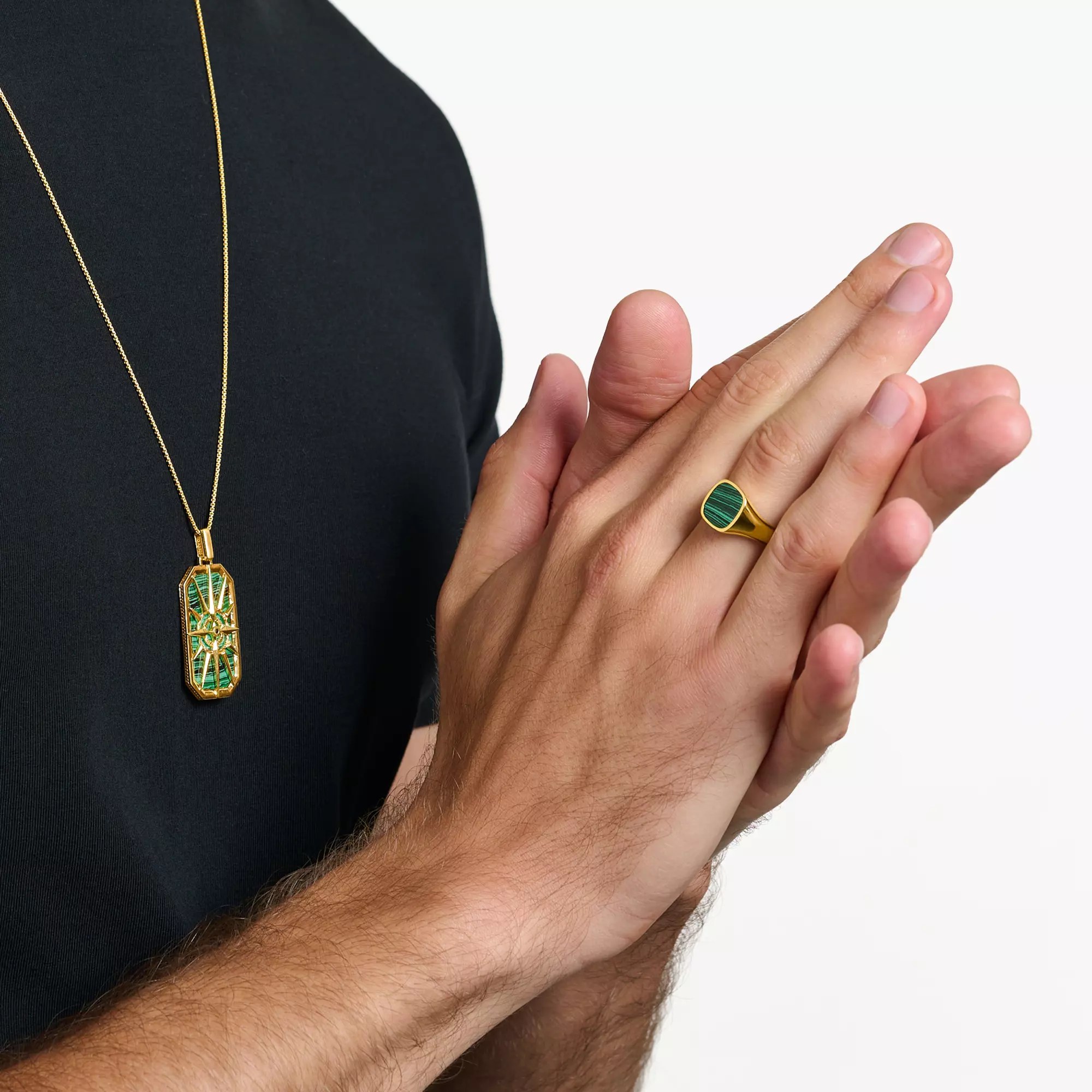 Thomas Sabo Ring klassisch grün-gold – Silber – vergoldet – Ansicht 3