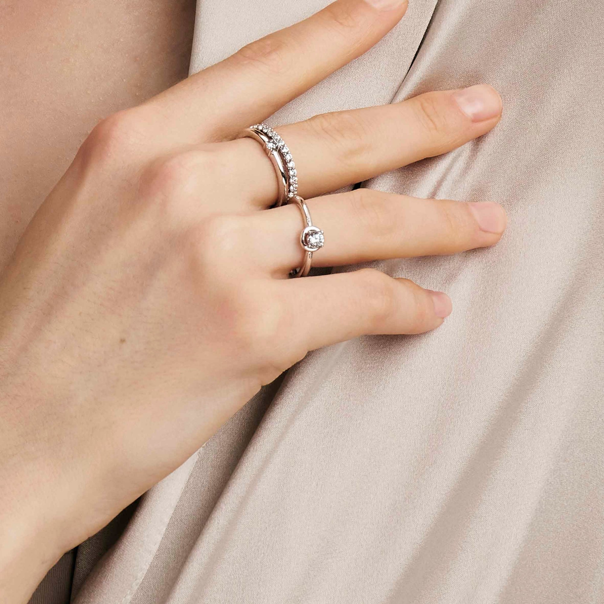 Nomination Sterling Silber - Herz - rhod. Ring - Cosmiclove – Ansicht 5