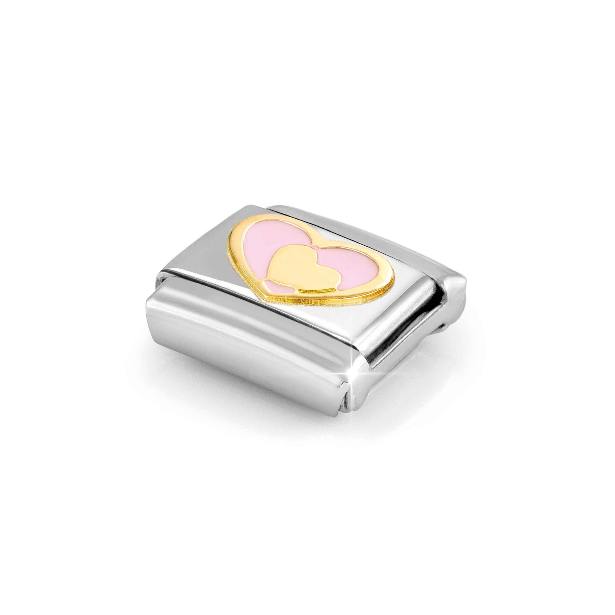 Nomination CLASSIC Element - 585 Gelbgold - Emaille - Herz in Herz - Rosa – Ansicht 5