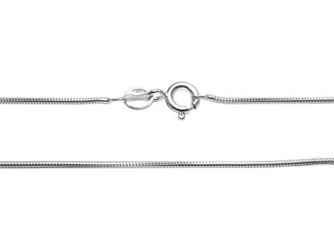 Schlangenkette 40 cm und 1 mm vom Hersteller Juwelier Harnisch, bis 1,9 mm, aus hochwertigem Material mit sicherem Karabinerverschluss, ideal für Anhänger und als elegantes Schmuckstück.