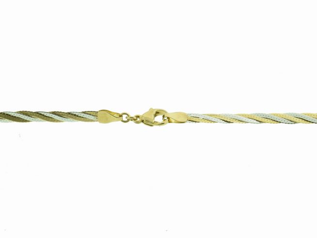 Kette 1001 Nacht aus Gold 585 in Bicolor und Tricolor, 45 cm lang, mit hochwertigem Verschluss, Hersteller Juwelier Harnisch, stilvoll und elegant für jedes Outfit.
