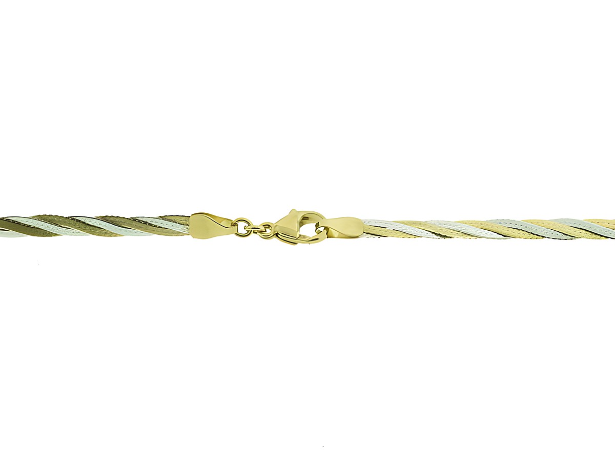 Kette 1001 Nacht aus Gold 585 in Bicolor und Tricolor, 45 cm lang, mit hochwertigem Verschluss, Hersteller Juwelier Harnisch, stilvoll und elegant für jedes Outfit.