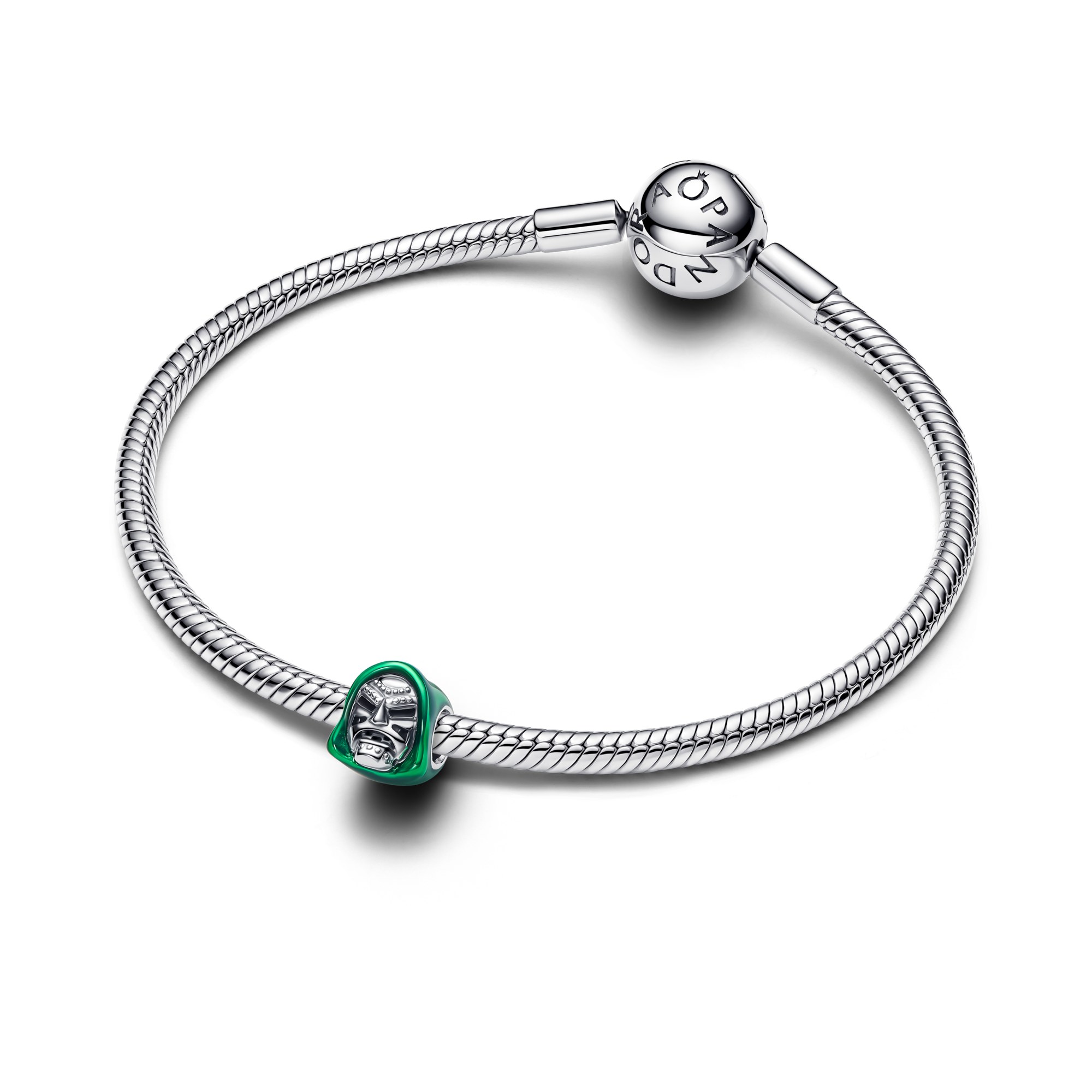 Pandora Marvel - Charm Doctor Doom Maske - Sterling Silber - Emaille grün – Ansicht 3