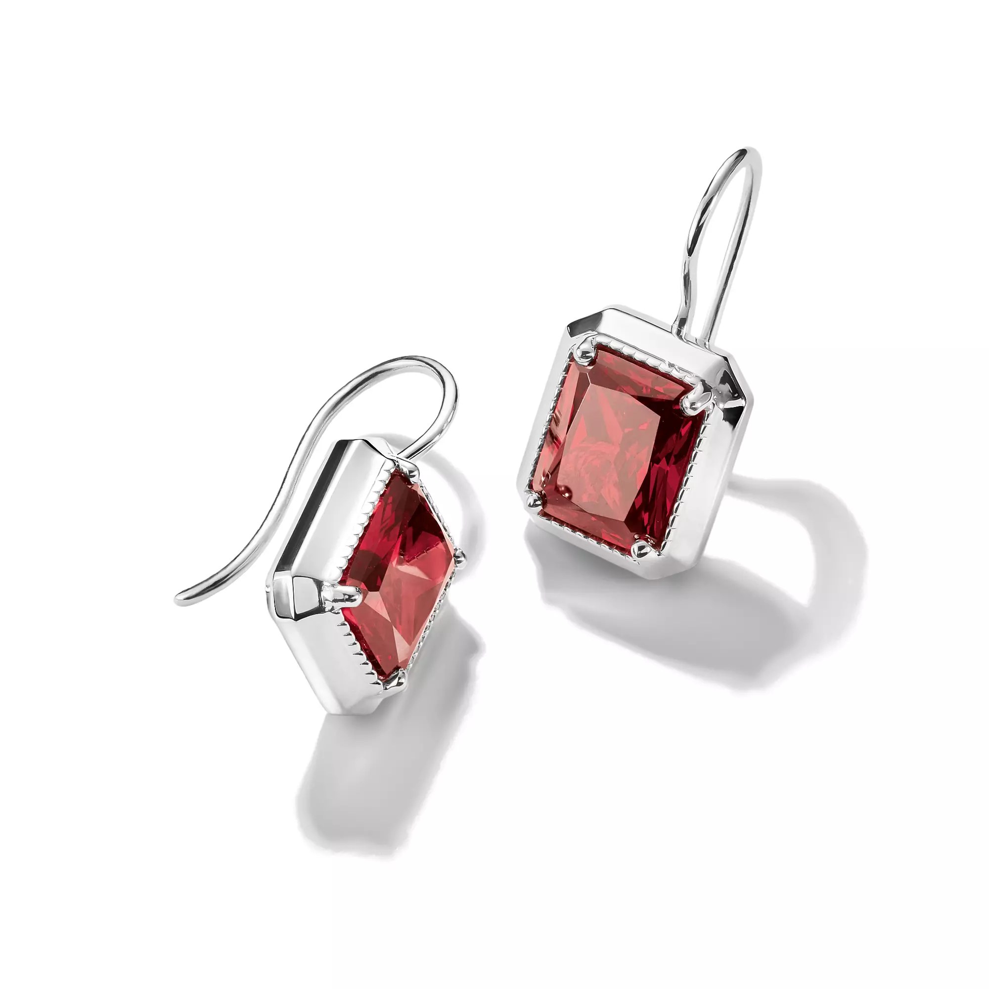 Thomas Sabo Ohrringe Oktagon Granatrot ELYNDRA Silber – Zirkonia – Ansicht 2