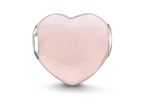 Rosenquarz-Herz von Thomas Sabo, gefertigt aus rosafarbenem Rosenquarz, eingefasst in Silber, ideal für Schmuckliebhaber und als charmanter Accessories.