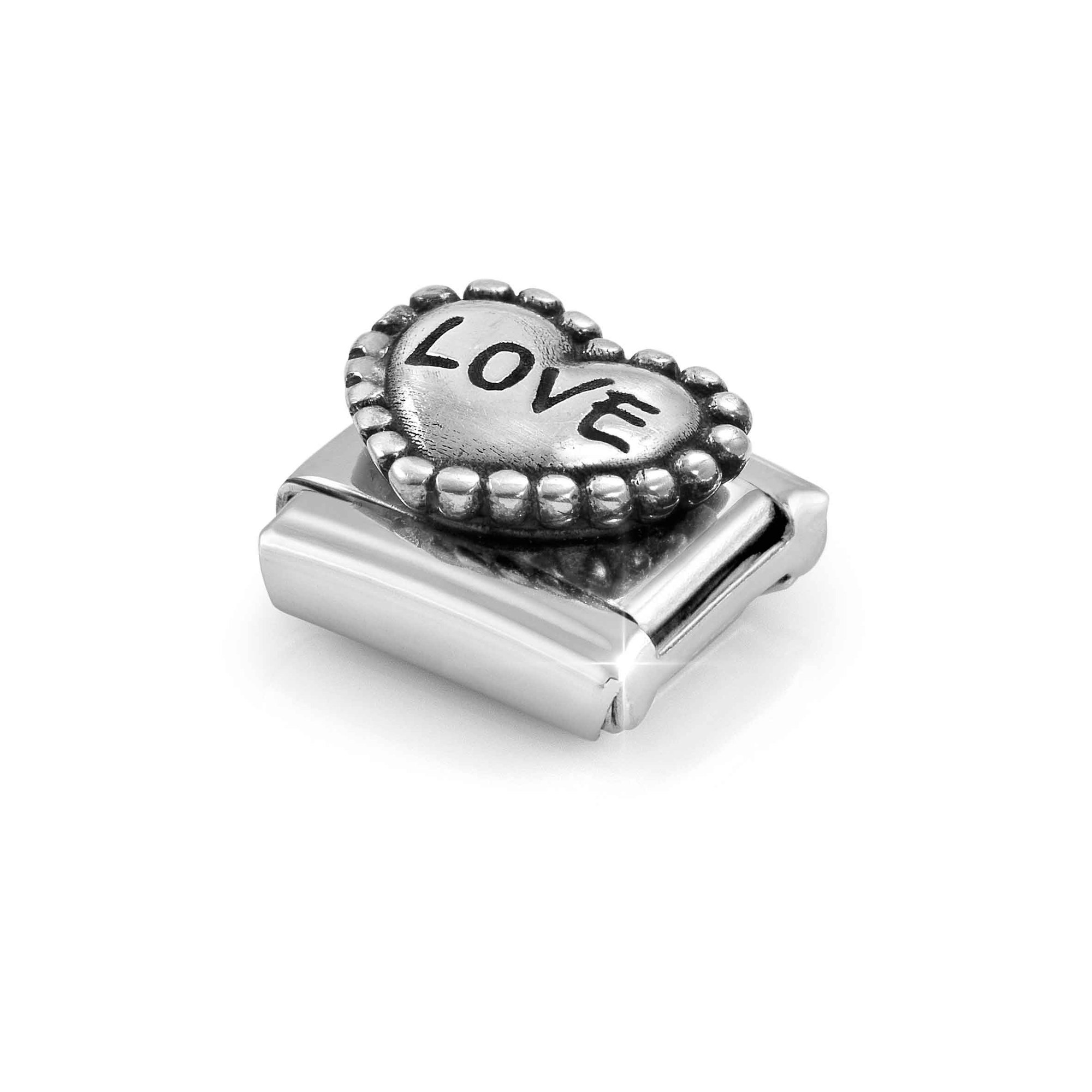 Nomination CLASSIC Element - oxidiertes Sterling Silber - Love in Kugelherz – Ansicht 5