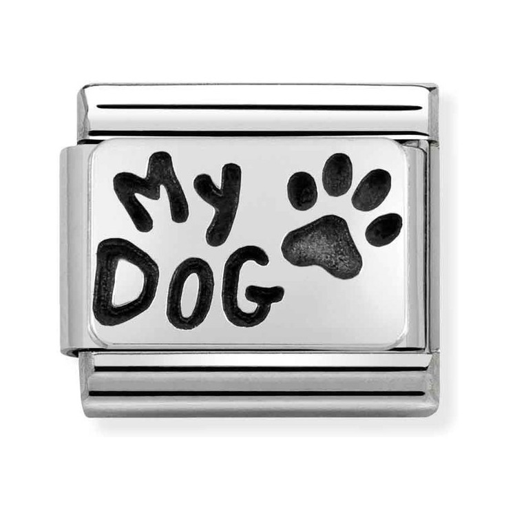 Nomination Composable Classic Charm My Dog - Edelstahl, Sterling Silber, Emaille