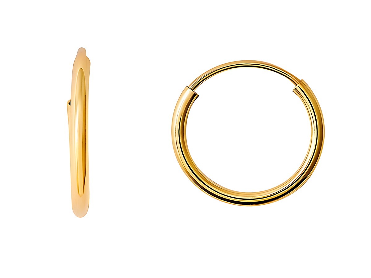 Gelbgold 585 Creolen von Xenox, poliert, elegant und zeitlos. Diese Echt Gold Ohrschmuck ergänzt jedes Outfit und bietet einen klassischen Look für jeden Anlass.