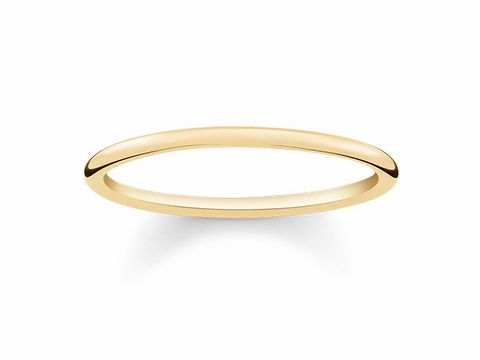 Silber vergoldeter Ring von Thomas Sabo, Modell TR2123-413-12-52, Größe 52, in elegantem Gelbgold, schlichtes Design, ideal für den täglichen Gebrauch.