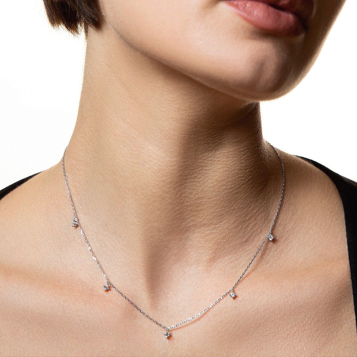 XENOX Sterling Silber Kette XS2036 - 40-45 cm - KRAPPE SILBER - Kareekette – Ansicht 3
