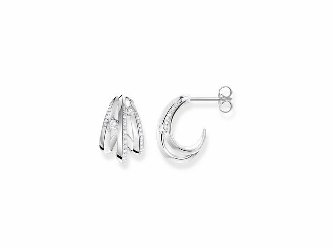 Thomas Sabo Ohrstecker H2231-051-14 aus Sterling Silber mit Zirkonia, elegantes Design in Silber, funkelnde Zirkonia-Steine, ideal für stilvolle Anlässe.