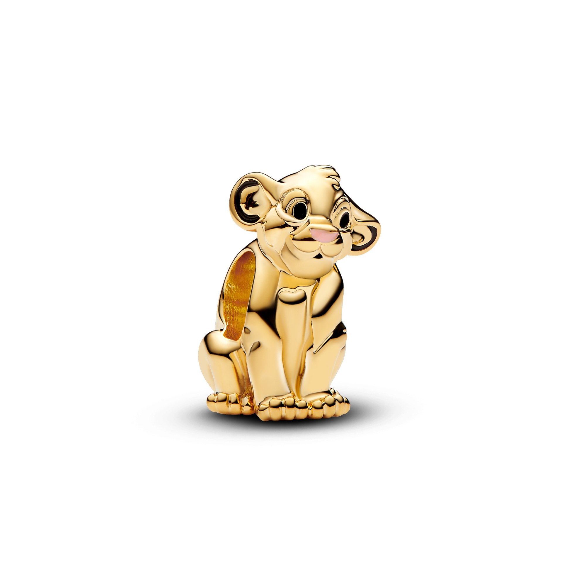 Pandora Disney Der König der Löwen Simba Charm - Gelbgold verg. - Emaille Schwarz