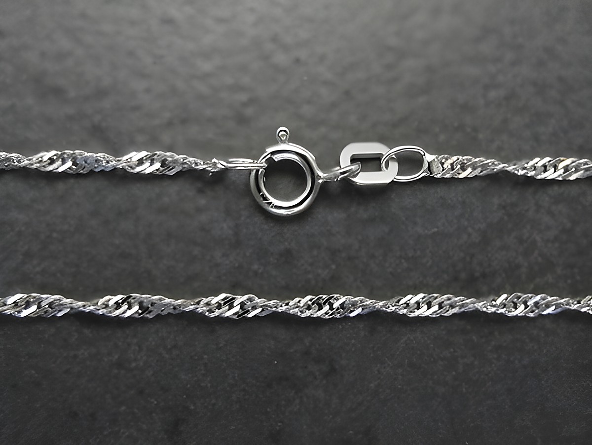 80 cm Sterling Silber Kordelkette Singapurkette 1,8 mm diamantiert von Hersteller Juwelier Harnisch bis 1,9 mm mit praktischem Karabinerverschluss.