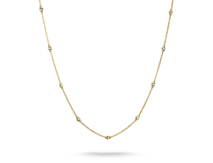 Thomas Sabo KE2340-414-14-L50V ELYNDRA Kette 45 - 50 cm - 750/- Gold auf Silber & Zirkonia - Weiß