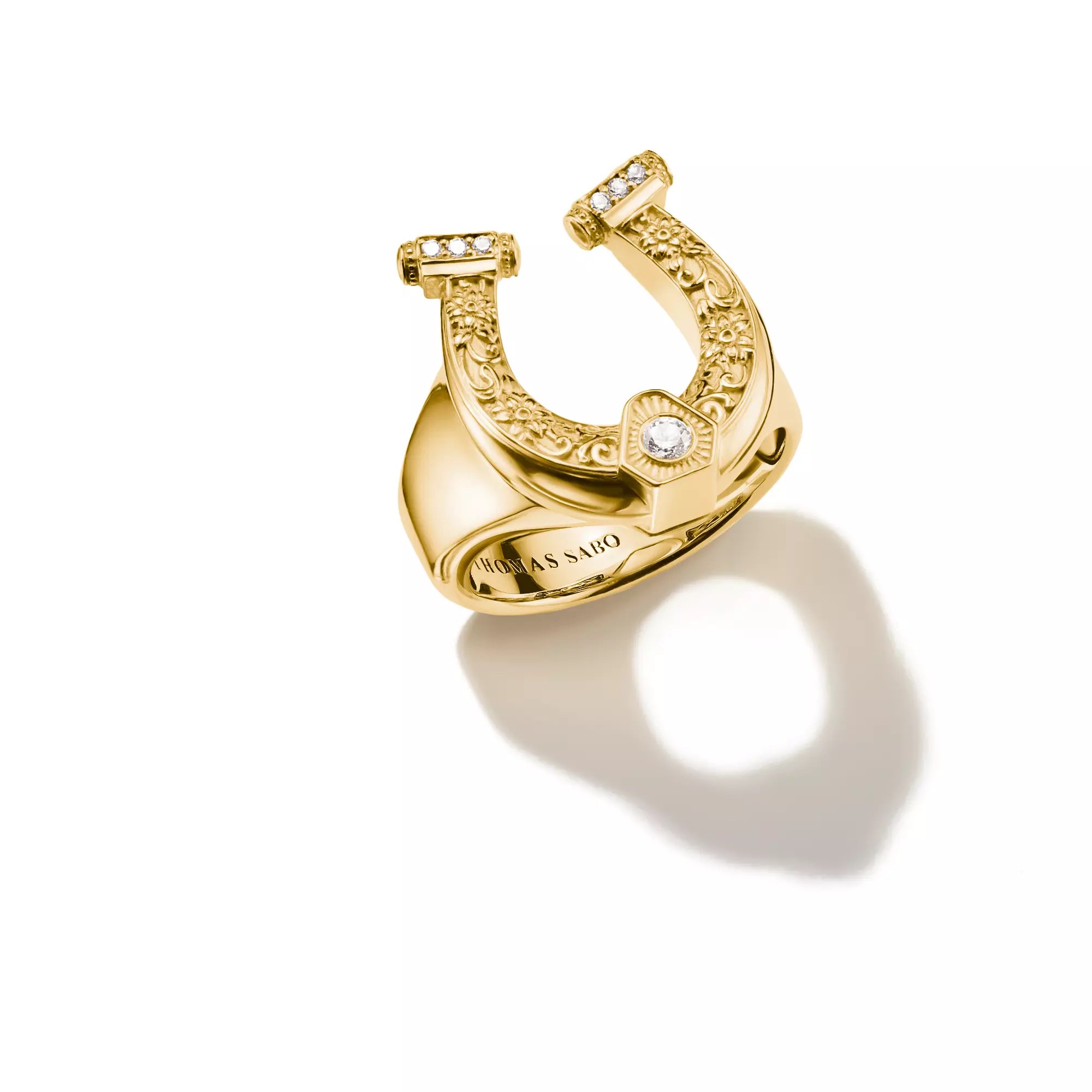 Thomas Sabo ELYNDRA Hufeisen Ring - 750/- Gold auf Silber & Zirkonia - Weiß – Ansicht 2