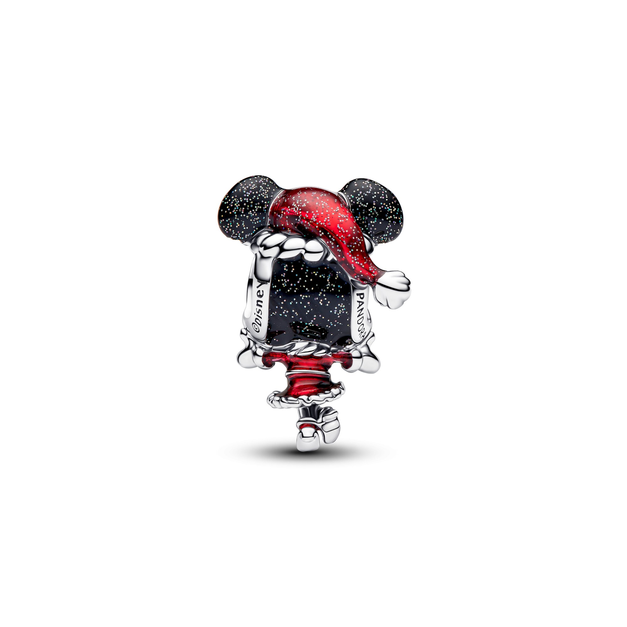 Pandora Disney Minnie Maus Weihnachten Charm - Sterling Silber - Emaille Rot – Ansicht 3