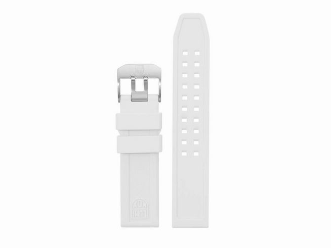 Kautschukarmband in Weiß für Luminox Uhren Modell FPX.3050.10Q.K mit 24 mm Breite, flexibles Material und robuste Schließe, ideal als Ersatz für Uhrenarmbänder.