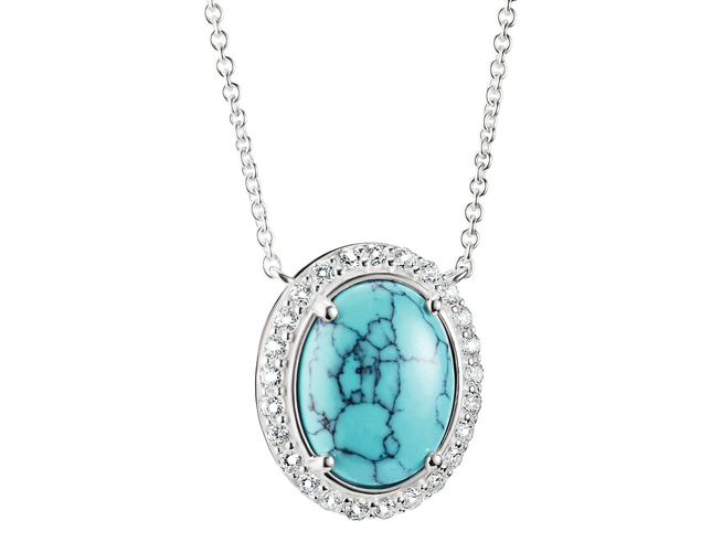 Thomas Sabo ELYNDRA KE2379-405-17-L50V - Halskette - 50 cm - Sterling Silber recy. & imit. Türkis & Zirkonia - türkis