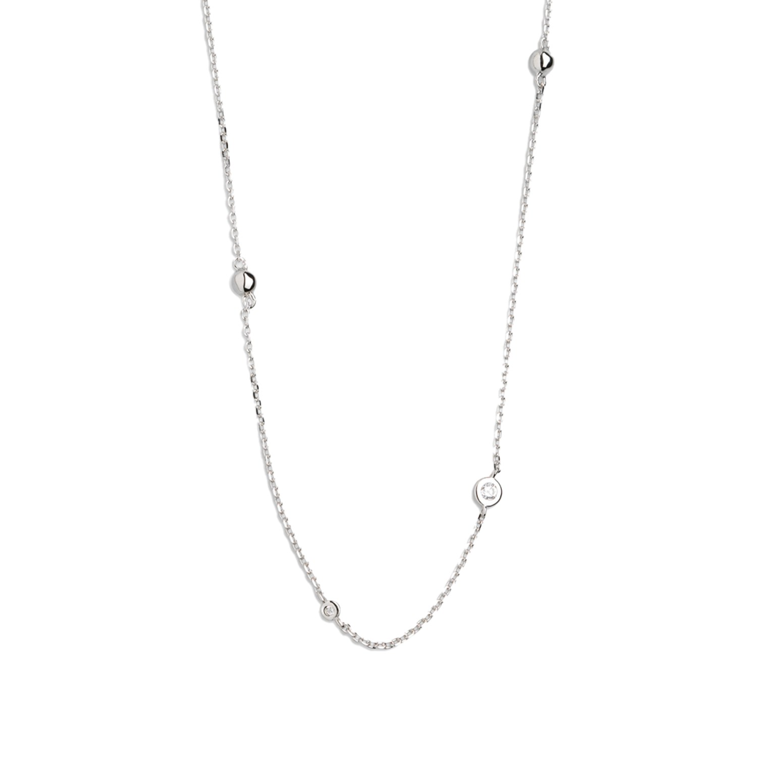 XENOX Sterling Silber Kette XS3829 - 40-45 cm - ZARGE SILBER - Karreekette – Ansicht 2