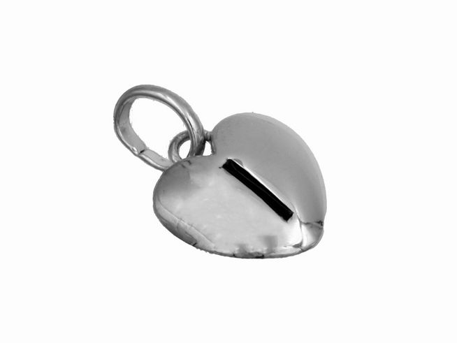 Anhänger in Herzform aus 925 Sterling Silber, poliert und rhodiniert, geeignet für Kinder, Hersteller Juwelier Harnisch.
