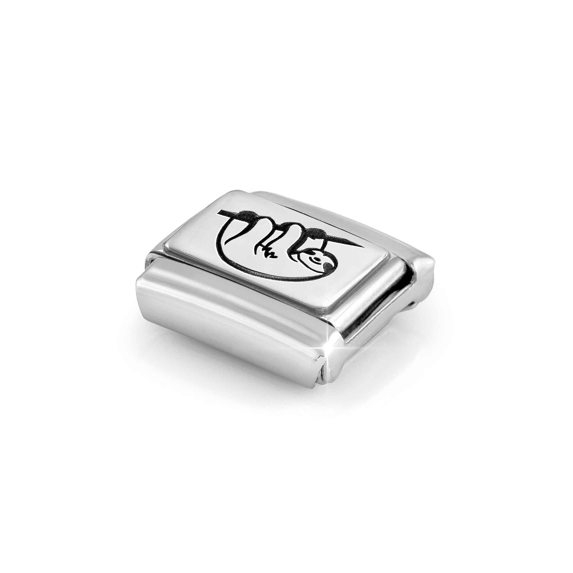 Nomination CLASSIC PLATTEN Element aus Edelstahl & Sterling Silber - Faultier – Ansicht 4
