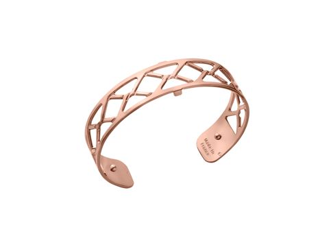 Roségoldener Armreifen von Les Georgettes, Modell Les Essentielles, mit einem filigranen Cannage-Muster und einer Breite von 14 mm, ideal für stilvolle Akzente.