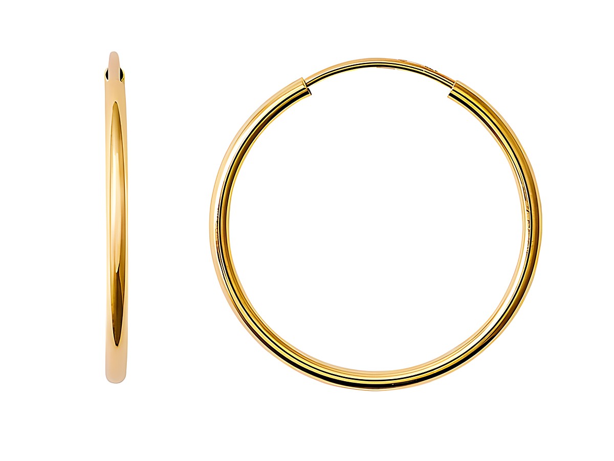 Gelbgold 585 Creolen von Xenox, poliert und elegant im Design, als echter Goldschmuck für stilvolle Ohrmode. Ideal für Alltag und besondere Anlässe.