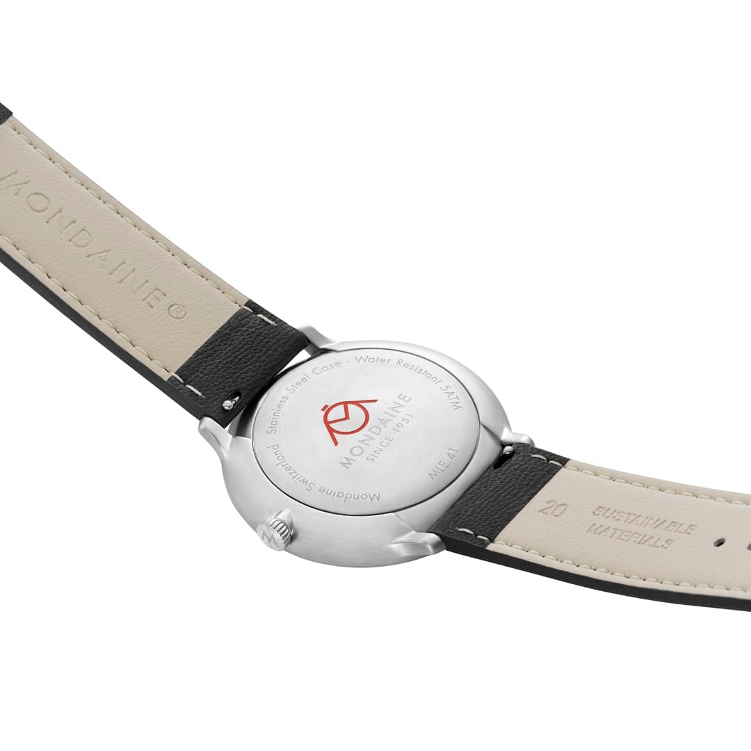 Mondaine Uhr - Doppio - Schwarz - 41 mm – Ansicht 3