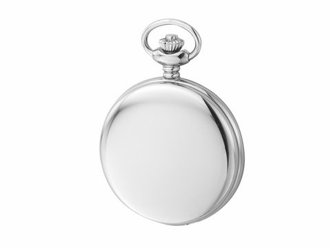 Taschenuhr silberfarben mit Deckel, Quarz Werk, poliert, Hersteller Juwelier Harnisch, elegantes Design, ideal als zeitloses Accessoire oder Geschenk für Liebhaber klassischer Uhren.