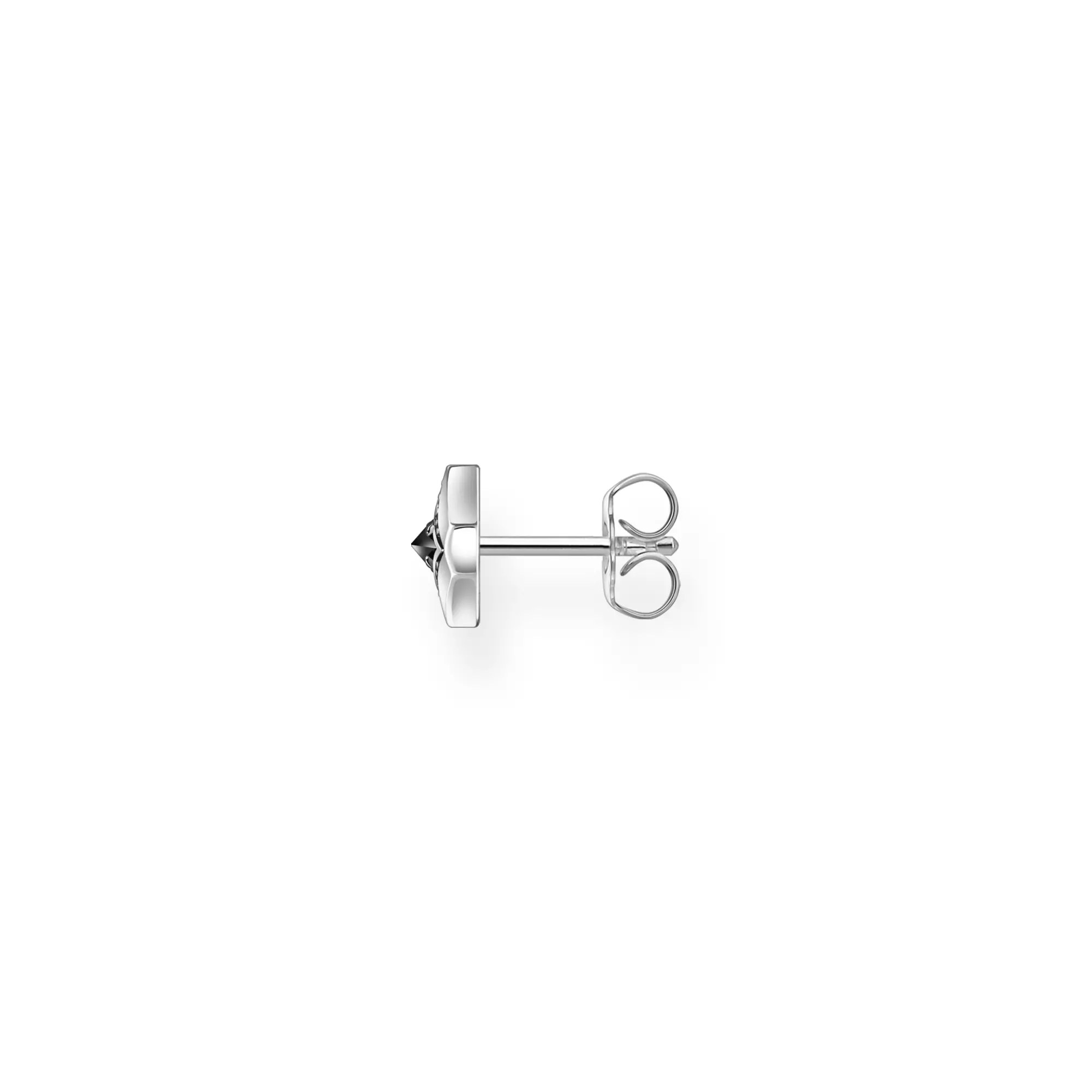 Thomas Sabo Einzel Ohrring - Rebel Wolf Einzel - Ohrstecker - Silber gesch. & Zirkonia - Schwarz – Ansicht 2
