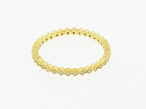 301643-0 Silber Ring aus sterling Silber vergoldet, modern und zart, mit Zirkonia, Größe 52, Hersteller Juwelier Harnisch, ideal bis Größe 52 bzw. 16,5.