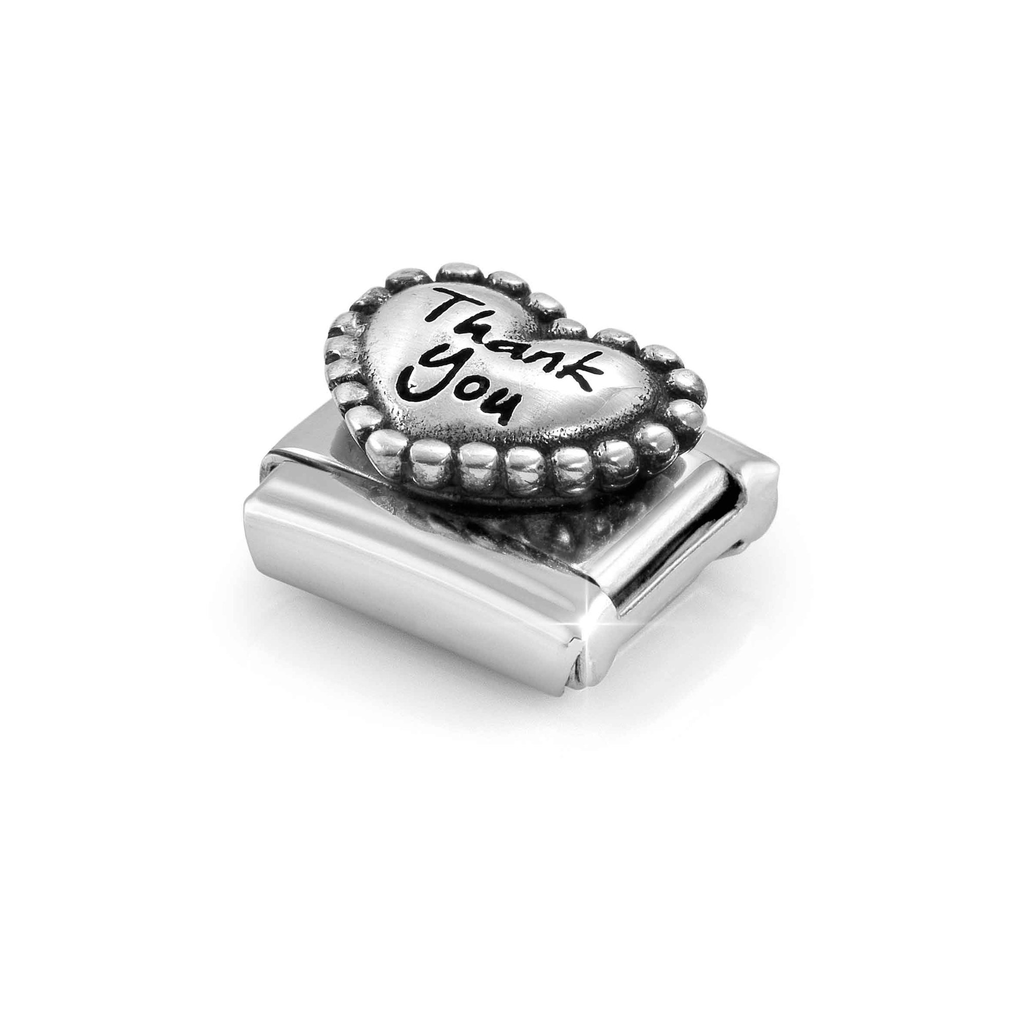 Nomination Sterling Silber - Thank you-Kugelherz Element - Classic Silber – Ansicht 5
