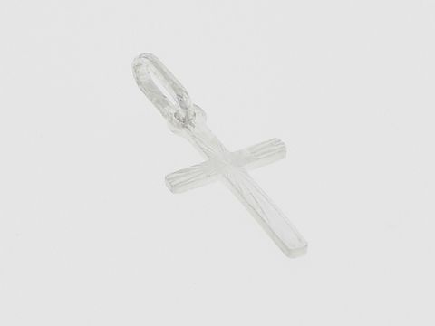 Silber Anhänger in Kreuzform, zart und schlicht gestaltet, Hersteller: Juwelier Harnisch. Ideal für eine elegante Schmuckkollektion.