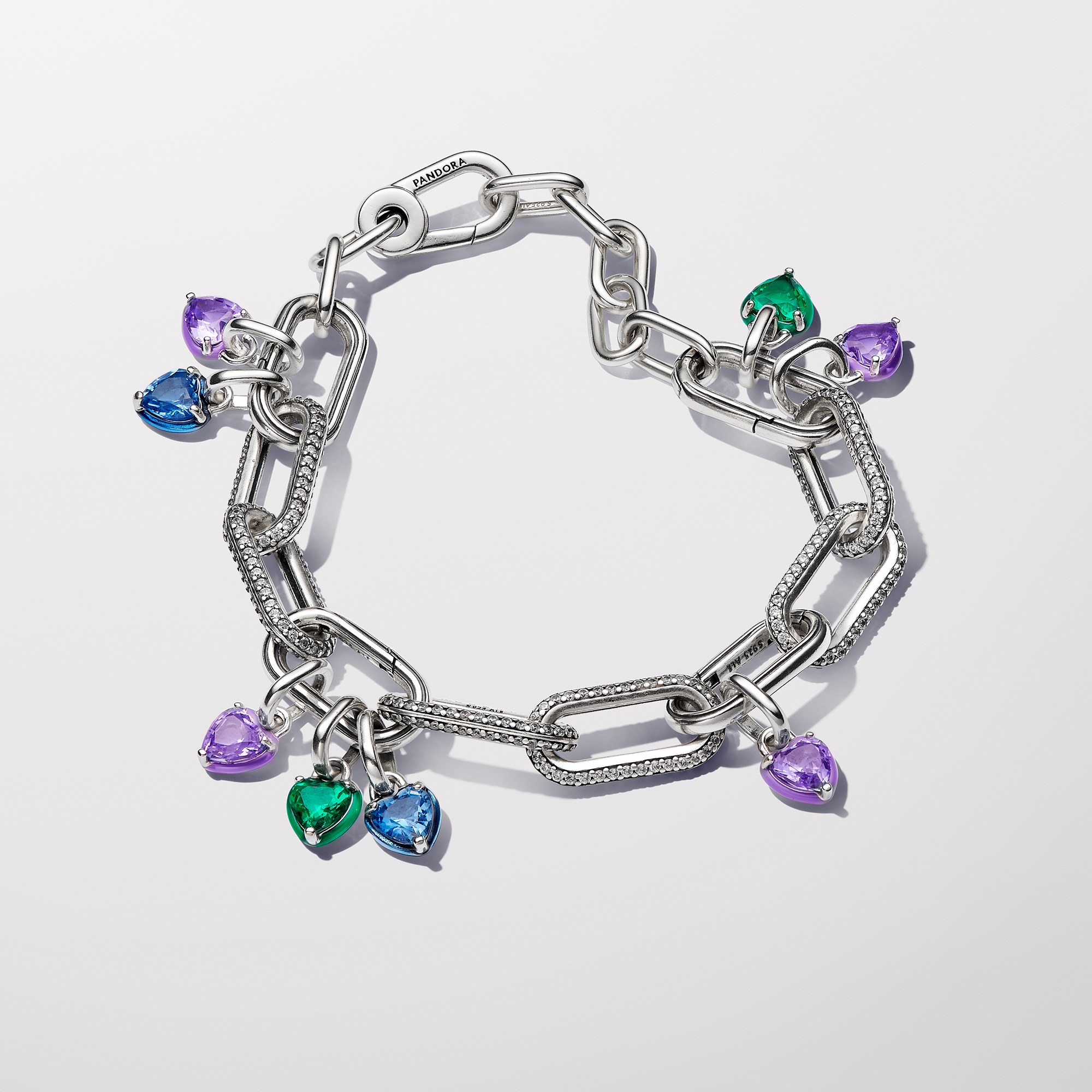 Pandora ME Grünes Chakra-Herz Mini-Charm-Anhänger - Sterling Silber - Zirkonia + Emaille Grün – Ansicht 3