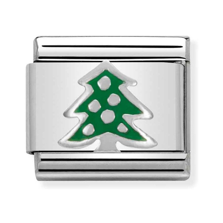 Nomination Composable Classic Charm SilverShine Tannenbaum - Edelstahl, Silber 925, Emaille