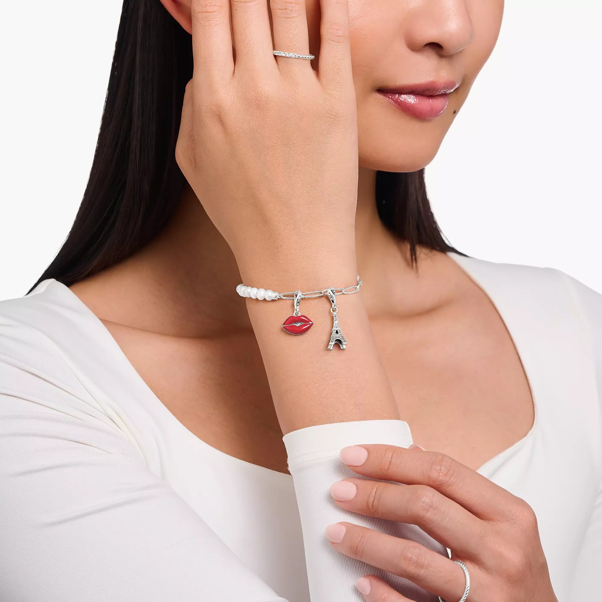 Thomas Sabo Charm-Anhänger - Eiffelturm - Silber gesch. & Zirkonia – Ansicht 3