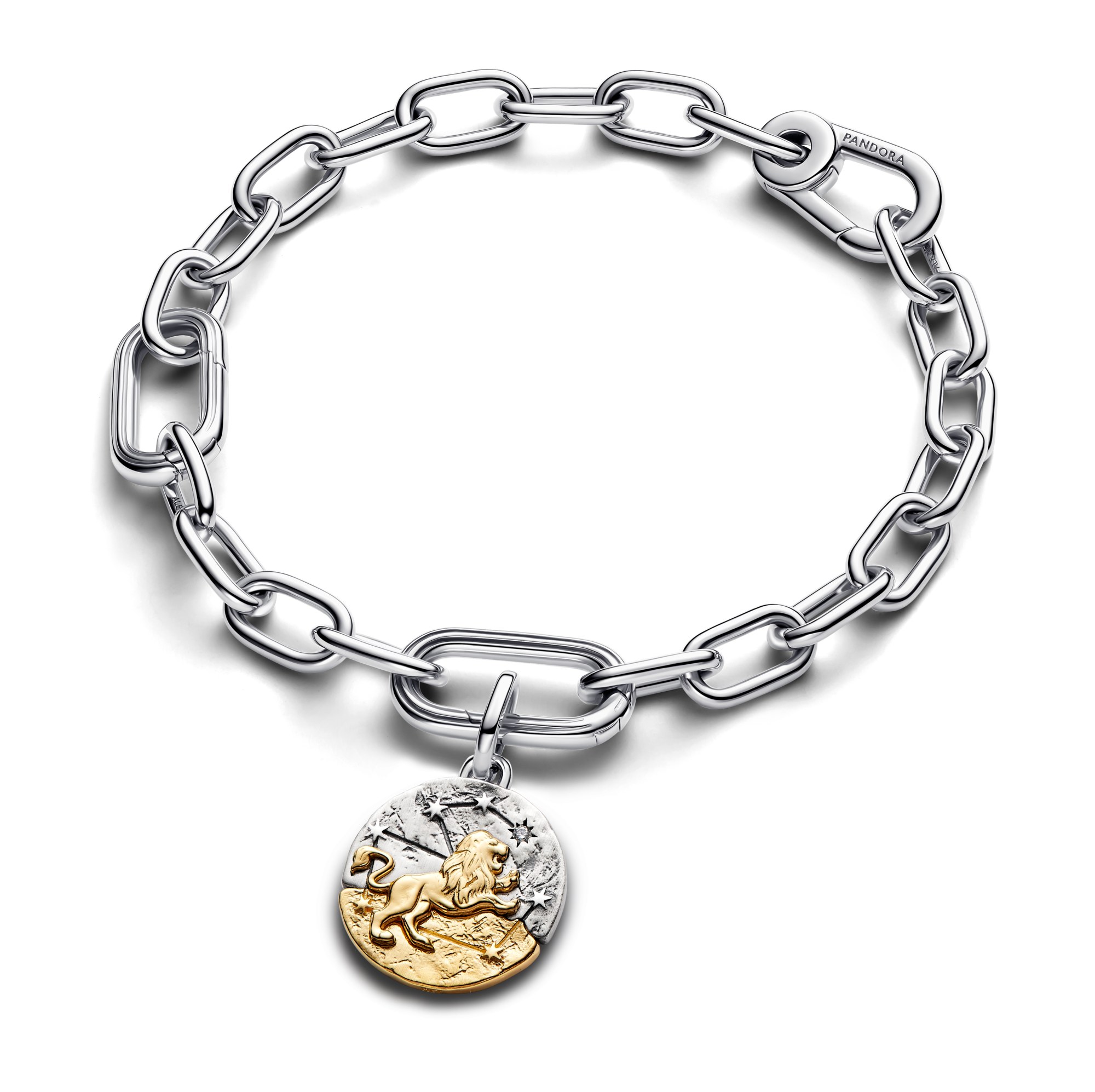 Pandora ME - Sternzeichen Löwe - Charm - Sterling Silber & Gelbgold Vergoldung - 16 mm – Ansicht 2