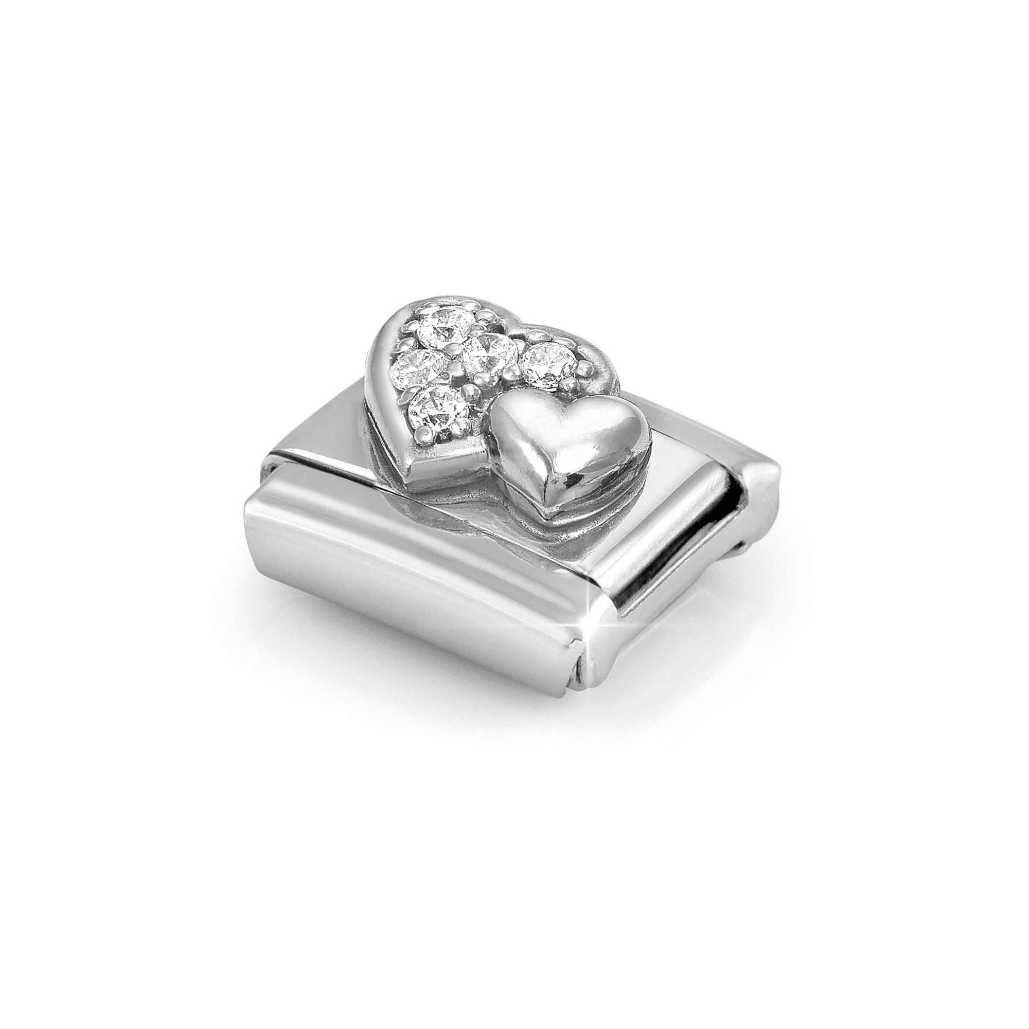 Nomination Composable Classic Charm gewölbtes Herz - Edelstahl, Sterling Silber, Zirkonia – Ansicht 4