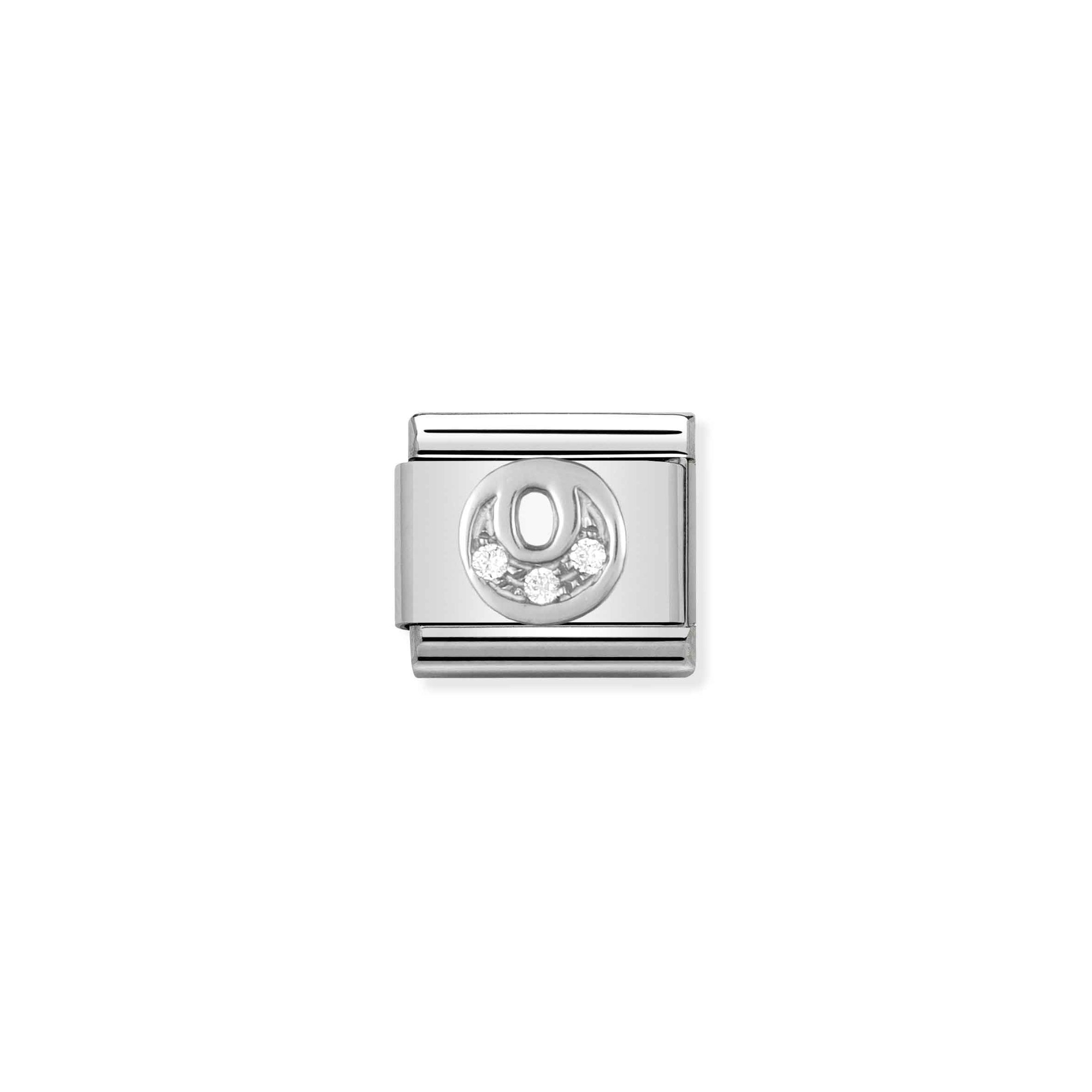 Nomination Composable Classic Charm Buchstabe O - Edelstahl, Sterling Silber, Zirkonia