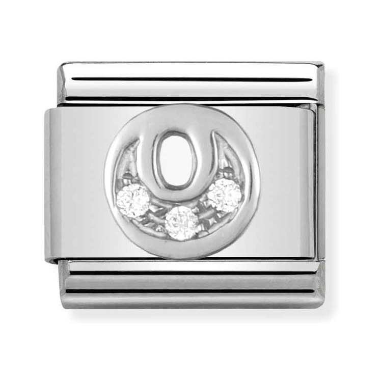 Nomination Composable Classic Charm Buchstabe O - Edelstahl, Sterling Silber, Zirkonia