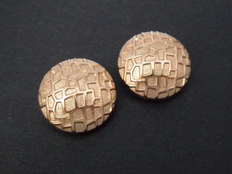 Ohrclip - 19,9 mm - zeitlos - goldfarben echte Goldauflage, Hersteller: Juwelier Harnisch, Ohrclip mit strukturiertem Design und glänzender Oberfläche, ideal für elegante Anlässe.