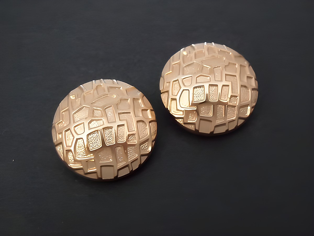 Ohrclip - 19,9 mm - zeitlos - goldfarben echte Goldauflage, Hersteller: Juwelier Harnisch, Ohrclip mit strukturiertem Design und glänzender Oberfläche, ideal für elegante Anlässe.