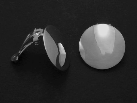 Silber Ohrringe Clip poliert nobel, Hersteller: Juwelier Harnisch, elegante Ohrclips mit glänzender Oberfläche, ideal für festliche Anlässe oder den Alltag.