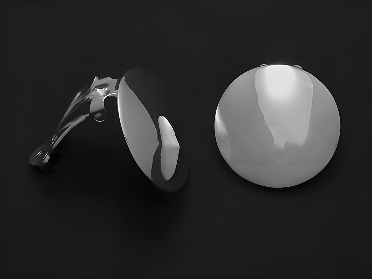 Silber Ohrringe Clip poliert nobel, Hersteller: Juwelier Harnisch, elegante Ohrclips mit glänzender Oberfläche, ideal für festliche Anlässe oder den Alltag.