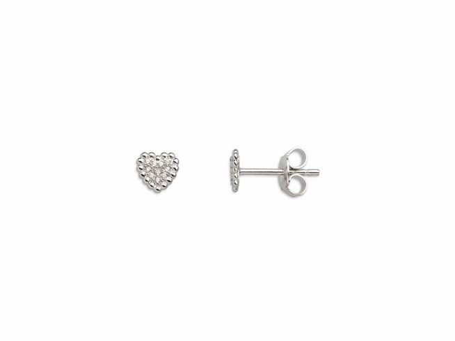 Xenox Sterling Silber Ohrringe XS3536 - LOVE STORY-OS in Herzform, glänzend, eleganter Ohrschmuck, perfekt für besondere Anlässe und als Geschenk.